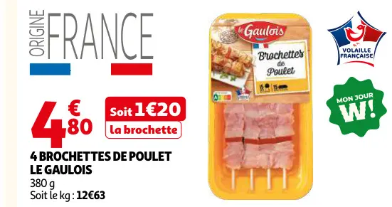 Offre: Brochettes de poulet