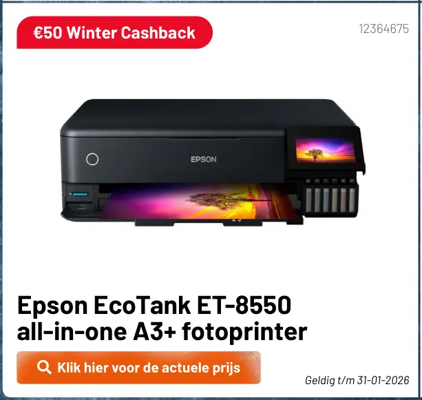 Aanbieding: EcoTank ET-8550 all-in-one A3+ fotoprinter