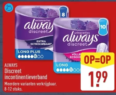 Aanbieding: Discreet incontinentieverband