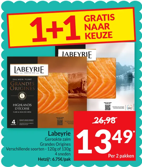 Aanbieding: Gerookte zalm Grandes Origines