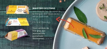 Offre: mini bloc de foie de canard à la mangue, aux 