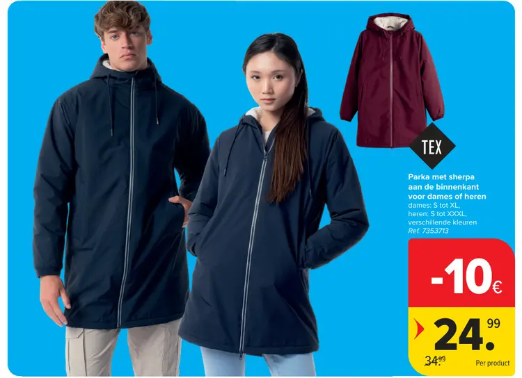Promotie: Parka met sherpa aan de binnenkant voor dames of heren
