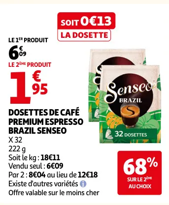 Promotie: Dosettes de café premium espresso brazil