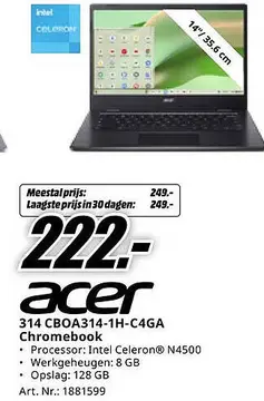Aanbieding: 314 СВОA314-1H-C4GA Chromebook