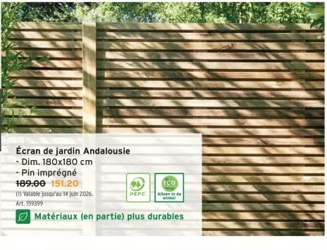 Offre: Écran de jardin Andalousie