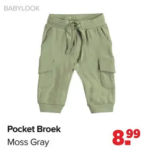 Aanbieding: Babylook Pocket Broek - Moss Gray