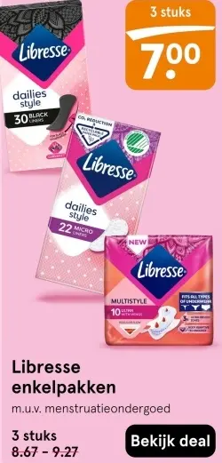 Aanbieding: Libresse enkelpakken