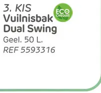 Aanbieding: Kis dual swing vuilnisbak eco geel 50l