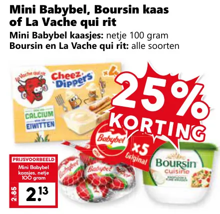 Aanbieding: Mini Babybel, Boursin kaas of La Vache qui rit