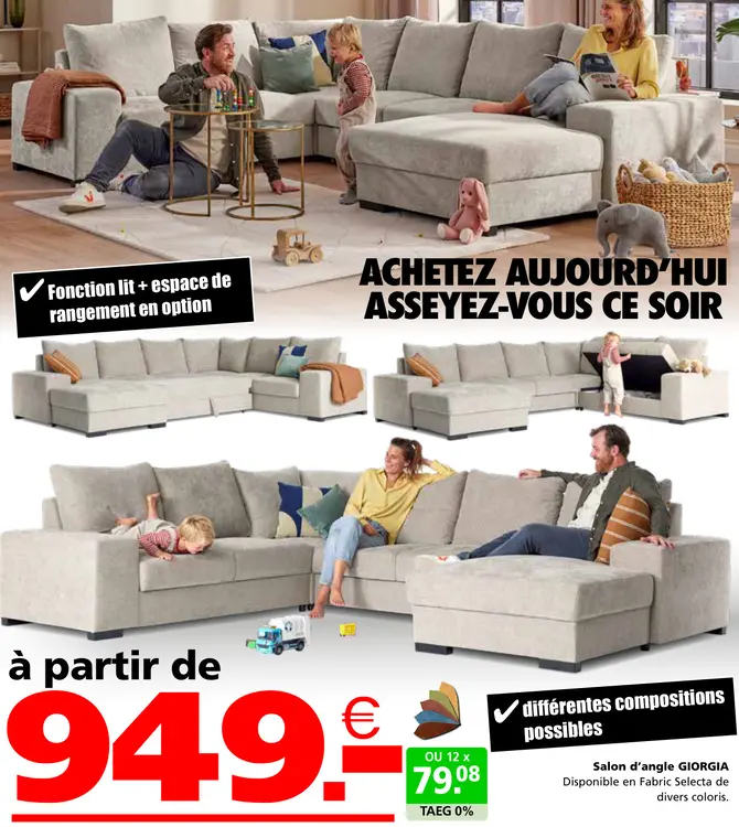 Offre: Salon d'angle GIORGIA