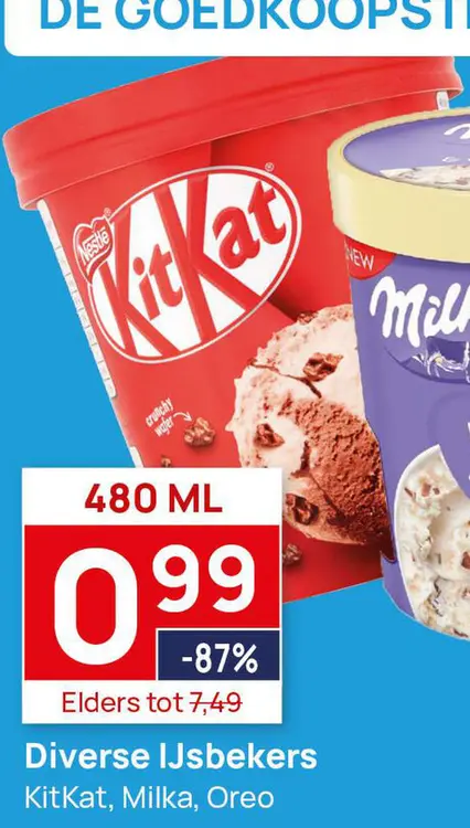 Aanbieding: Kitkat IJs Crunchy Wafer 480ml