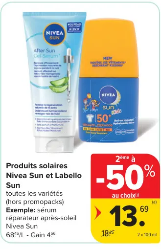 Offre: Produits solaires Nivea Sun et Labello Sun