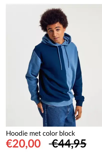 Promotie: Hoodie met color block