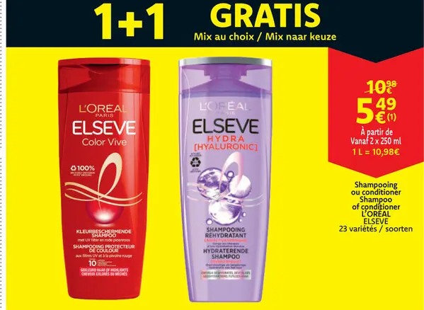 Offre: Shampooing ou conditioner L'Oréal Elseve