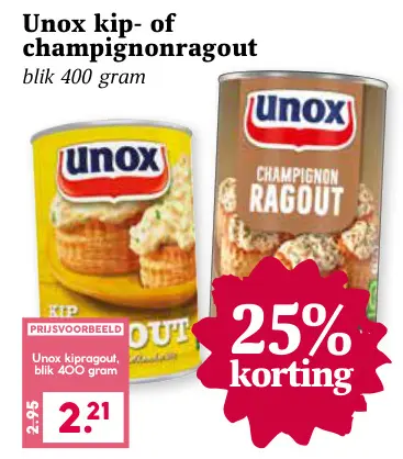 Aanbieding: Kip- of champignonragout