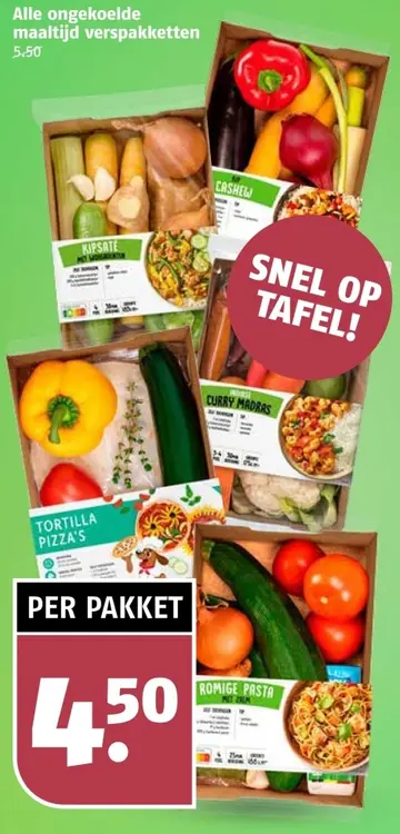 Aanbieding: Ongekoelde maaltijd verspakketten