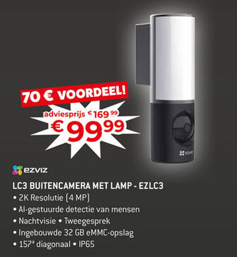 Aanbieding: LC3 BUITENCAMERA MET LAMP - EZLC3