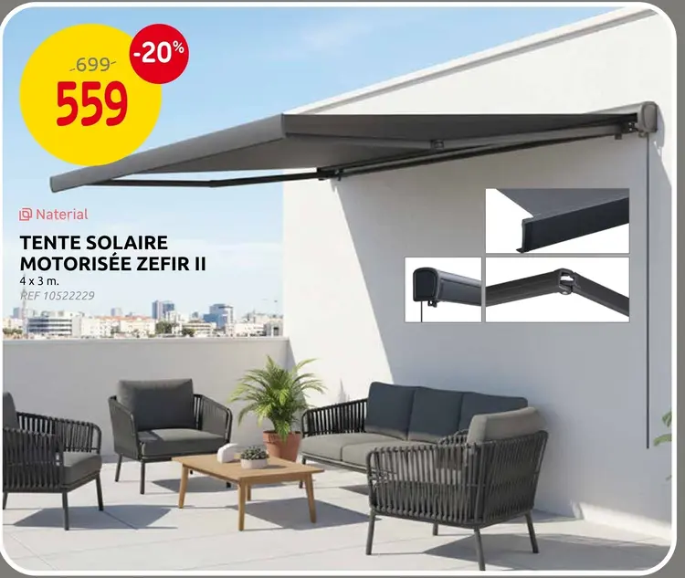 Offre: Tente solaire motorisée zefir ii