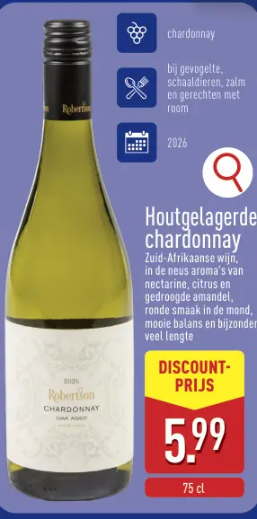 Promotie: Houtgelagerde chardonnay