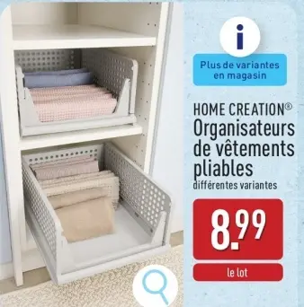 Offre: Organisateurs de vêtements pliables