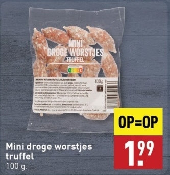 Aanbieding: Mini droge worstjes truffel