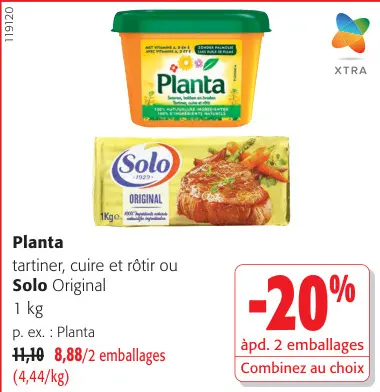 Offre: Margarine à tartiner, cuire et rôtir