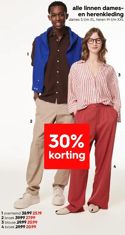 Aanbieding: Alle linnen dames- en herenkleding