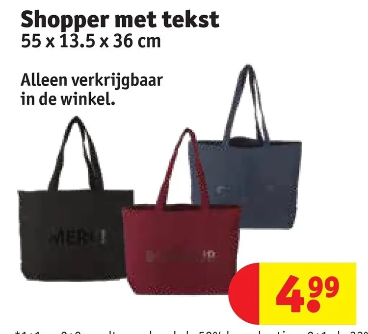 Promotie: Shopper met tekst