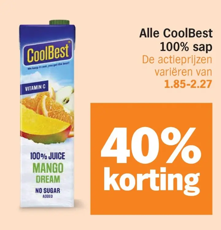 Aanbieding: CoolBest 100% sap