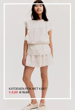 Aanbieding: Katoenen rok met kant