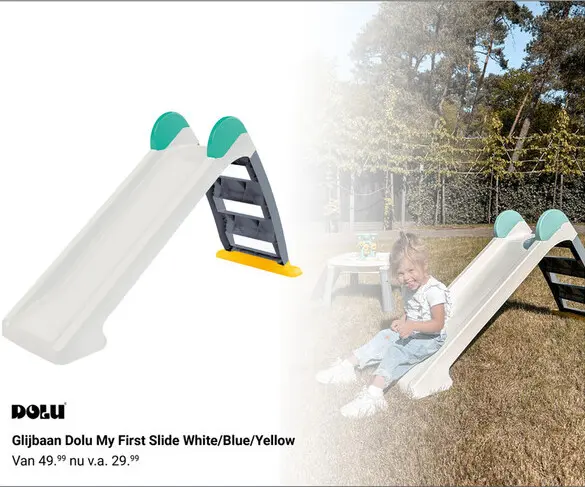Aanbieding: Glijbaan Dolu My First Slide White/Blue/Yello