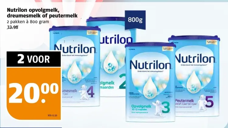 Aanbieding: Nutrilon opvolgmelk, dreumesmelk of peutermel