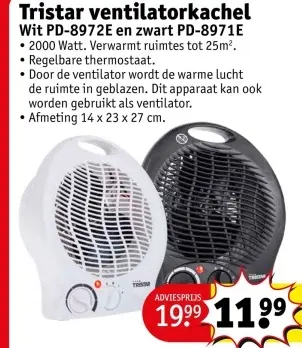 Promotie: Tristar ventilatorkachel
