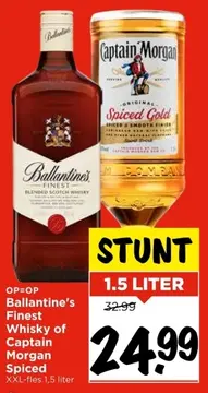 Aanbieding: Ballantine's Finest Whisky of Captain Morgan Spiced