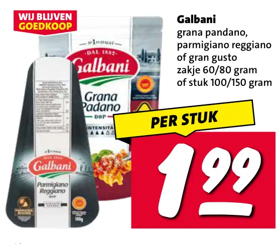Aanbieding: grana pandano, parmigiano reggiano of gran gusto