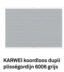 Aanbieding: KARWEI koordloos dupli plisségordijn 6006 gri