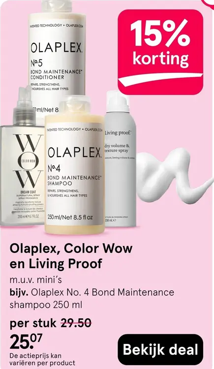 Aanbieding: Olaplex, Color Wow en Living Proof
