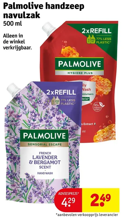 Aanbieding: Palmolive handzeep navulzak