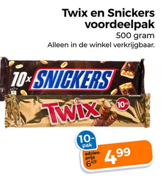Aanbieding: Twix en Snickers voordeelpak