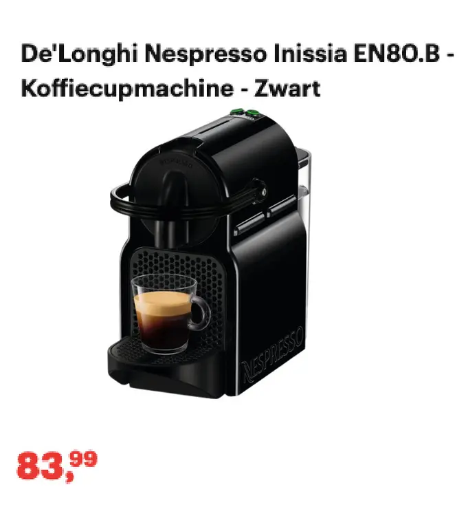 Promotie: De'Longhi Nespresso Inissia EN80.B