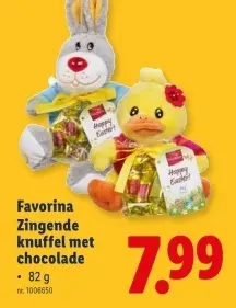 Promotie: Zingende knuffel met chocolade