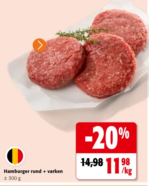 Promotie: Hamburger rund + varken