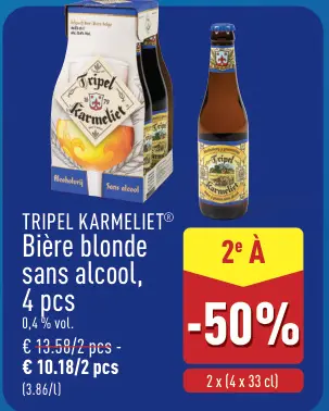 Offre: Tripel Karmeliet Bière blonde sans alcool