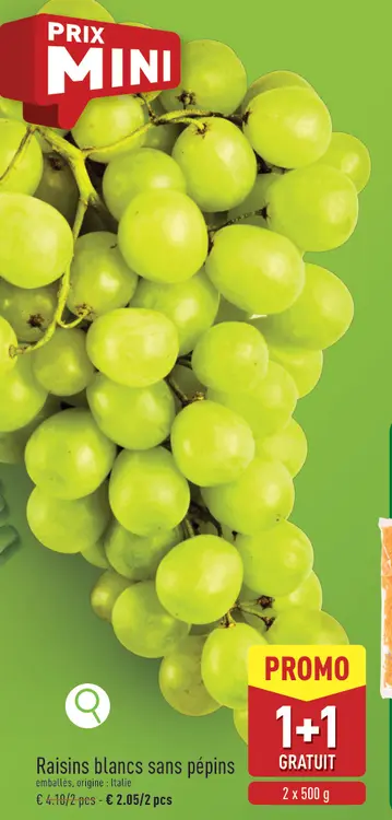 Offre: Raisins blancs sans pépins