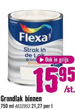 Aanbieding: FLEXA Strak in de lak grondlak binnen wit 750 ml