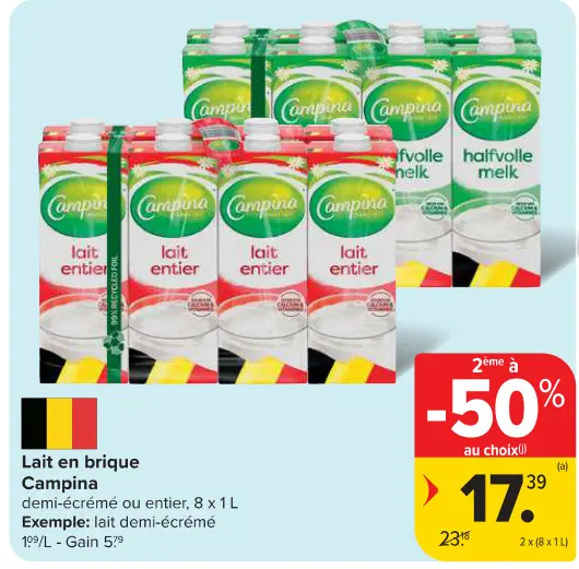 Offre: Lait en brique
