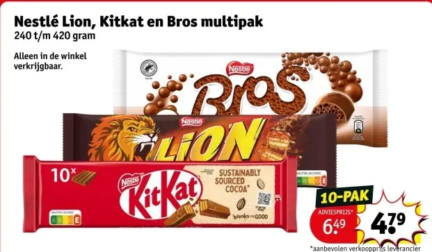 Aanbieding: Lion, Kitkat en Bros multipak