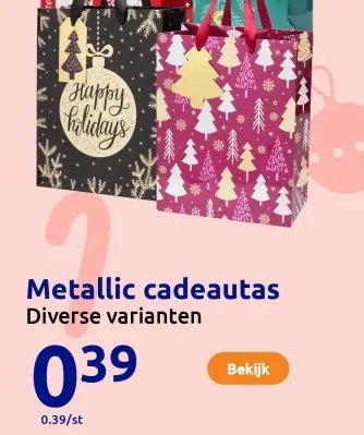 Aanbieding: Metallic cadeautas