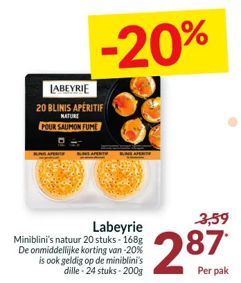 Aanbieding: 20 Blinis Apéritif Nature Pour Saumon Fumé