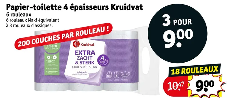 Offre: Papier-toilette 4 épaisseurs